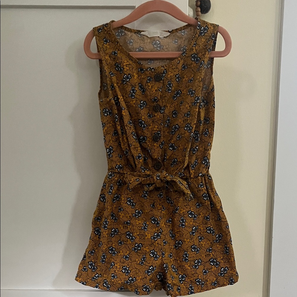 Mango Kids Floral Mustard Romper